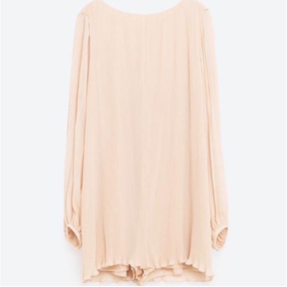 Zara Pleated Long Sleeve Short Romper Small - Picture 8 of 8